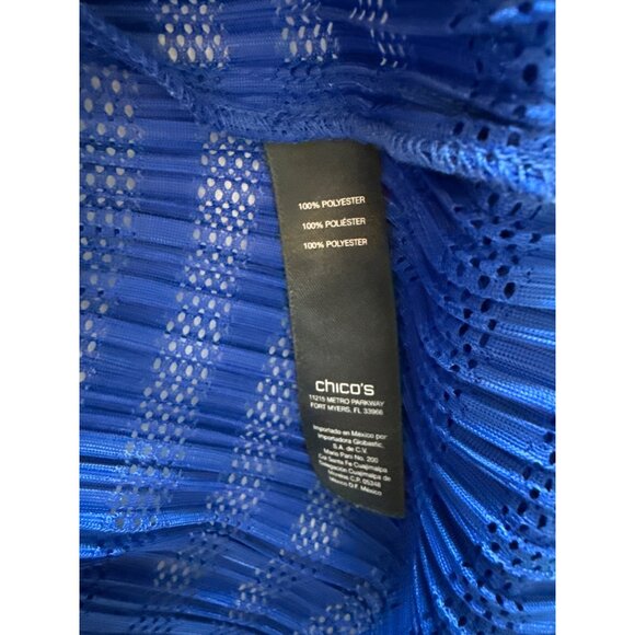 Chico's Travelers Textured Crinkle Jacket Asymmetrical Zipper Size 2 (L/12) Colb - Picture 7 of 7